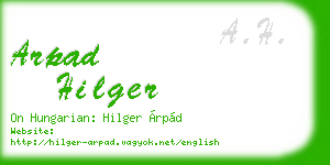 arpad hilger business card